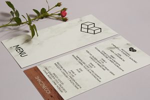 zaproszenia slubne papierowagruszka warszawa menu roza sebastian 1 300x200 - B216 -