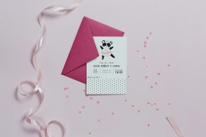 zaproszenia slubne papierowagruszka warszawa zaproszenie urodzinowe baletnica panda 1 300x200 - A283 -