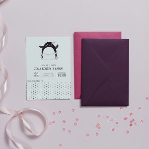zaproszenia slubne papierowagruszka warszawa zaproszenie urodzinowe baletnica pingwin 300x300 - KARTKI OKOLICZNOŚCIOWE -