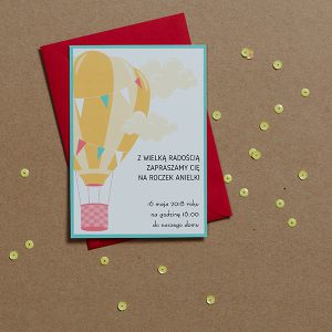 zaproszenia slubne papierowagruszka warszawa zaproszenie urodzinowe zolty balon 300x300 - KARTKI OKOLICZNOŚCIOWE -